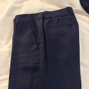 J Crew Navy Blue linen Dress Pants size 2 Petite.